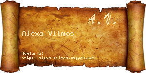 Alexa Vilmos névjegykártya